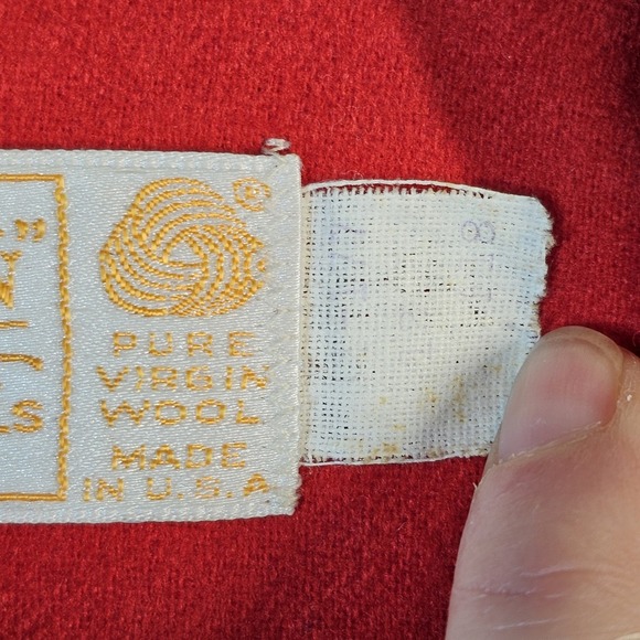 Pendleton VTG Cropped‎ Blazer Made USA Red 100% Wool (Size Tag Faded. See Desc) - Picture 11 of 12